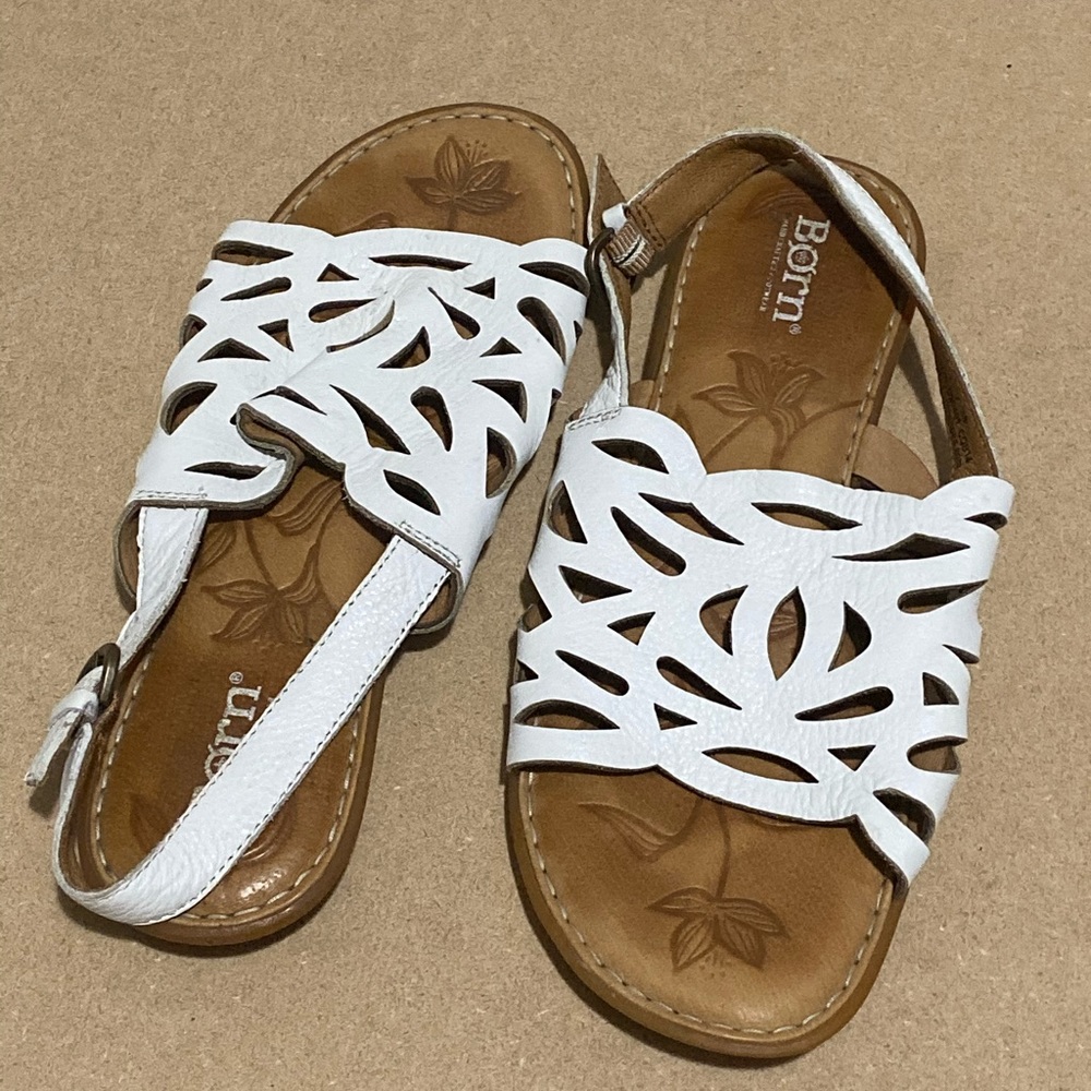 BORN white sandals